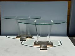 Jeffrey Bigelow Brass and Lucite Console Table Attributed to Jeffrey Bigelow - 3335683