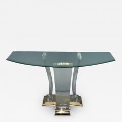 Jeffrey Bigelow Brass and Lucite Console Table Attributed to Jeffrey Bigelow - 3341334