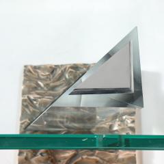 Jeffrey Bigelow Mid Century Bronze Glass Lucite FF 24 16 Side Table Signed Jeffrey Bigelow - 4142437