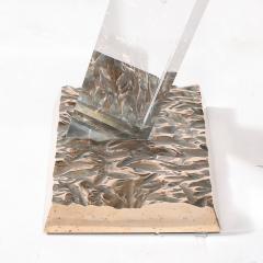 Jeffrey Bigelow Mid Century Bronze Glass Lucite FF 24 16 Side Table Signed Jeffrey Bigelow - 4142439