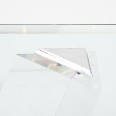 Jeffrey Bigelow Mid Century Bronze Glass Lucite FF 24 16 Side Table Signed Jeffrey Bigelow - 4142470