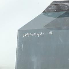 Jeffrey Bigelow Mid Century Bronze Glass Lucite FF 24 16 Side Table Signed Jeffrey Bigelow - 4142489