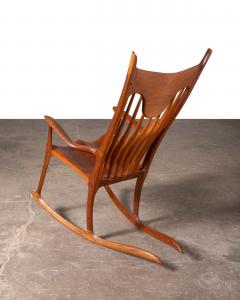 Jeffry Mann Handmade Studio Craft Rocking Chair in California Black Walnut 1985 - 4331394