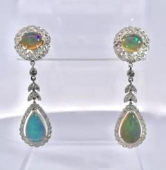 Jelly Opal Diamond Drop Earrings 18K - 3461979