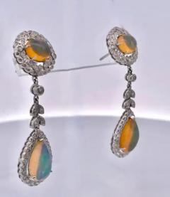 Jelly Opal Diamond Drop Earrings 18K - 3462134
