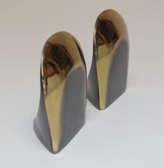Jenfred Ware Pair of Ben Seibel for Jenfredware Sculptural Two Tone Brass Bookends - 3669690