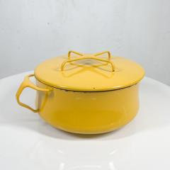 VINTAGE ORANGE ENAMEL CAST IRON SAUCE POT WTH WOD HANDLE FROM DANSK, DESIGN  JENS HARALD QUISGAAARD, MADE IN FRANCE. —