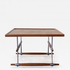 Jens Quistgaard Danish Chrome and Teak Coffee Table by Jens H Quistgaard for Nissen Langaa - 4434708