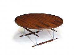 Jens Quistgaard Jens Quistgaard for Nissen Langa Circular Rosewood and Chrome Coffee Table - 1053844