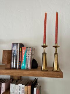 Jens Quistgaard Pair of 1950s Jens Quistgaard Brass Candlesticks for Dansk - 3678504