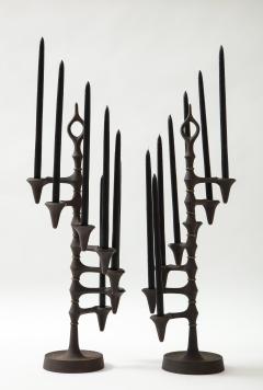 Jens Quistgaard Pair of 1960 S Iron Candelabra by Jens Quistagaard for Dansk - 2165388