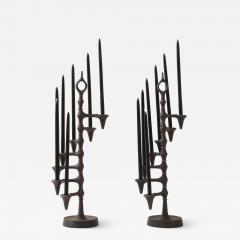 Jens Quistgaard Pair of 1960 S Iron Candelabra by Jens Quistagaard for Dansk - 2167699
