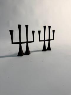 Jens Quistgaard Pair of Jens Quistgaard Iron Candlesticks or Candleabra - 4382534