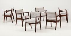 Jens Risom 1950s Jens Risom C 106 Walnut Dining Armchairs Set Of 6 - 3947664