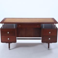 Jens Risom A Jens Risom mid century modern double pedestal executive desk in cherry wood - 3275067