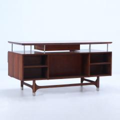 Jens Risom A Jens Risom mid century modern double pedestal executive desk in cherry wood - 3275072