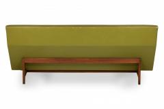 Jens Risom Danish Mid Century Avocado Green Vinyl and Teak Upholstered Sofa - 4172147