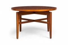 Jens Risom Danish Mid Century Circular Walnut Revolving Lazy Susan Dining Table - 2787625