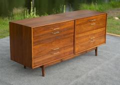 Jens Risom Fully Restored Jens Risom Walnut Brass 8 Drawer Cabinet or Dresser - 4286525