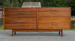 Jens Risom Fully Restored Jens Risom Walnut Brass 8 Drawer Cabinet or Dresser - 4286534