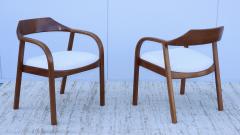 Jens Risom Jens Risom 1970s Sculptural Walnut Armchairs - 2966734