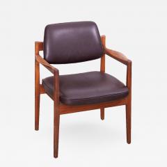 Jens Risom Jens Risom Armchair in Walnut and Leather by Jens Risom Inc  - 526355