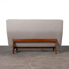 Jens Risom Jens Risom Armless Settee in Walnut Cradle Frame with Linen Upholstery 1960s - 4743018