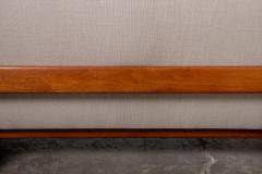 Jens Risom Jens Risom Armless Settee in Walnut Cradle Frame with Linen Upholstery 1960s - 4743019