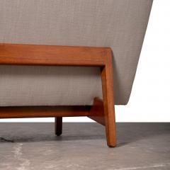 Jens Risom Jens Risom Armless Settee in Walnut Cradle Frame with Linen Upholstery 1960s - 4743021