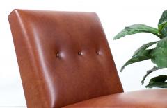 Jens Risom Jens Risom Cognac Leather Slipper Lounge Chairs for Knoll - 2259924