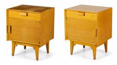 Jens Risom Jens Risom Danish Mid Century Blond Oak Bedside Table Commodes - 2787733