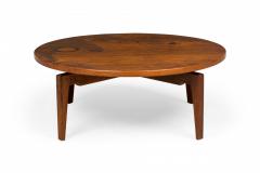 Jens Risom Jens Risom Danish Mid Century Circular Walnut Revolving Lazy Susan Coffee Table - 2787260