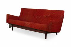 Jens Risom Jens Risom Danish Mid Century Faintly Striped Red Upholstered Sofa - 2794337