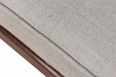 Jens Risom Jens Risom Danish Mid Century Light Gray Upholstered Walnut Floating Bench - 2794095