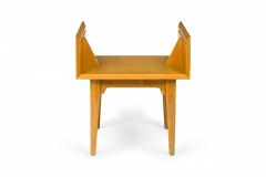 Jens Risom Jens Risom Danish Mid Century Maple Glass Top End Side Tables - 2787747