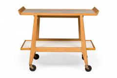 Jens Risom Jens Risom Danish Mid Century Oak And Light Gray Laminate Serving Trolley - 3169600