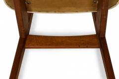 Jens Risom Jens Risom Danish Mid Century Off White Vinyl And Teak Dining Side Chair - 3169985
