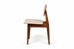 Jens Risom Jens Risom Danish Mid Century Off White Vinyl And Teak Dining Side Chair - 3169987