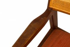 Jens Risom Jens Risom Danish Mid Century Teak Caning and Orange Upholstery Conference Arm - 4635686