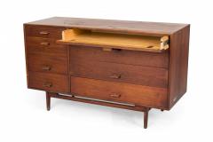 Jens Risom Jens Risom Danish Mid Century Walnut 8 Drawer Dresser Writing Desk - 2793490