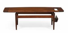 Jens Risom Jens Risom Danish Mid Century Walnut Coffee Cocktail Table with Magazine Rack - 2792880