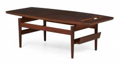 Jens Risom Jens Risom Danish Mid Century Walnut Coffee Cocktail Table with Magazine Rack - 2792882