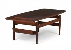 Jens Risom Jens Risom Danish Mid Century Walnut Coffee Cocktail Table with Magazine Rack - 2792884