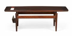 Jens Risom Jens Risom Danish Mid Century Walnut Coffee Cocktail Table with Magazine Rack - 2792885