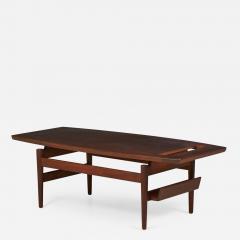 Jens Risom Jens Risom Danish Mid Century Walnut Coffee Cocktail Table with Magazine Rack - 2795015