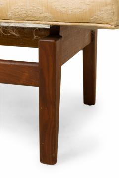 Jens Risom Jens Risom Danish Off White Shou Patterned Upholstery and Wood Floating Bench - 2792976