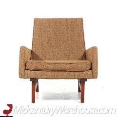 Jens Risom Jens Risom Mid Century Bracket Back Walnut Lounge Chair - 3694417