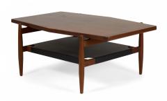 Jens Risom Jens Risom Mid Century Diamond Top Walnut and Black Vinyl Coffee Table - 2793419