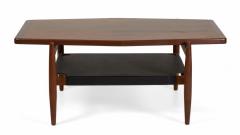 Jens Risom Jens Risom Mid Century Diamond Top Walnut and Black Vinyl Coffee Table - 2793422