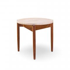 Jens Risom Jens Risom Mid Century Travertine Top Side End Table - 4570220